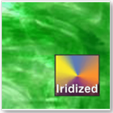 Dark Green Wispy Opal Iridized Stained Glass Sheet Wissmach WO101IR
