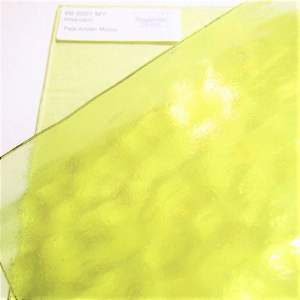 Pale Amber Mystic Stained Glass Sheet Wissmach 0001MY