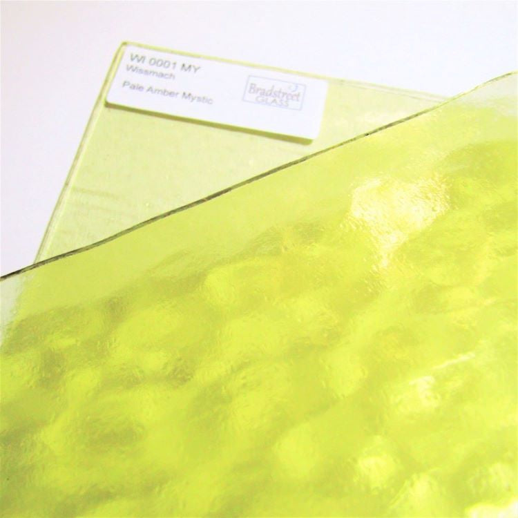 Pale Amber Mystic Stained Glass Sheet Wissmach 0001MY