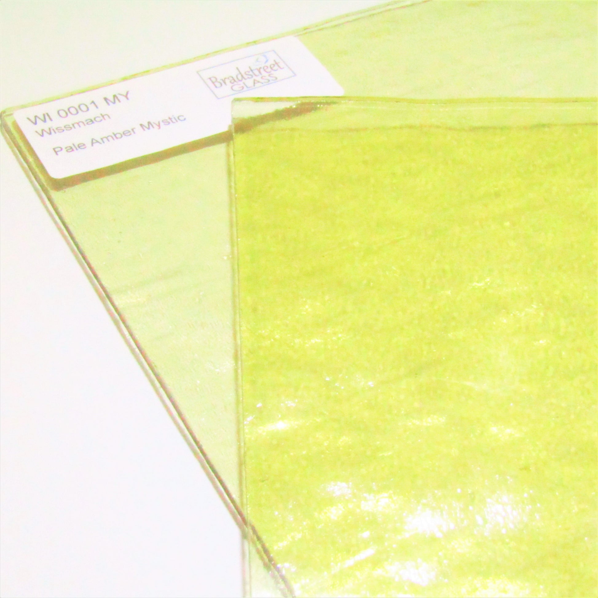 Pale Amber Mystic Stained Glass Sheet Wissmach 0001MY