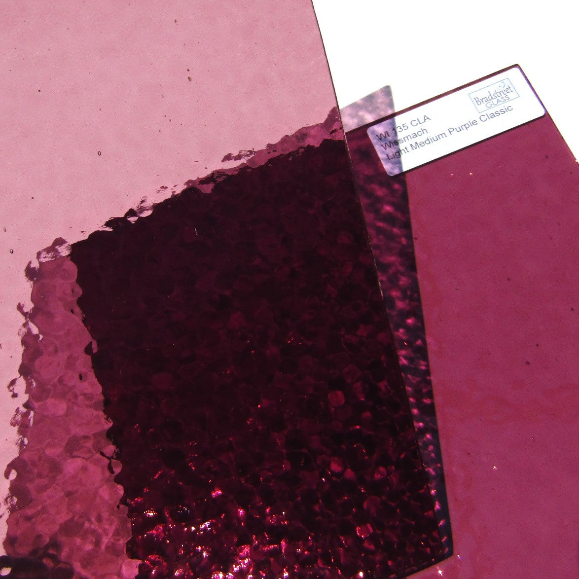 Wissmach 135 CLA Stained Glass Sheet Light Medium Purple Corella Classic Textured Cathedral Translucent 