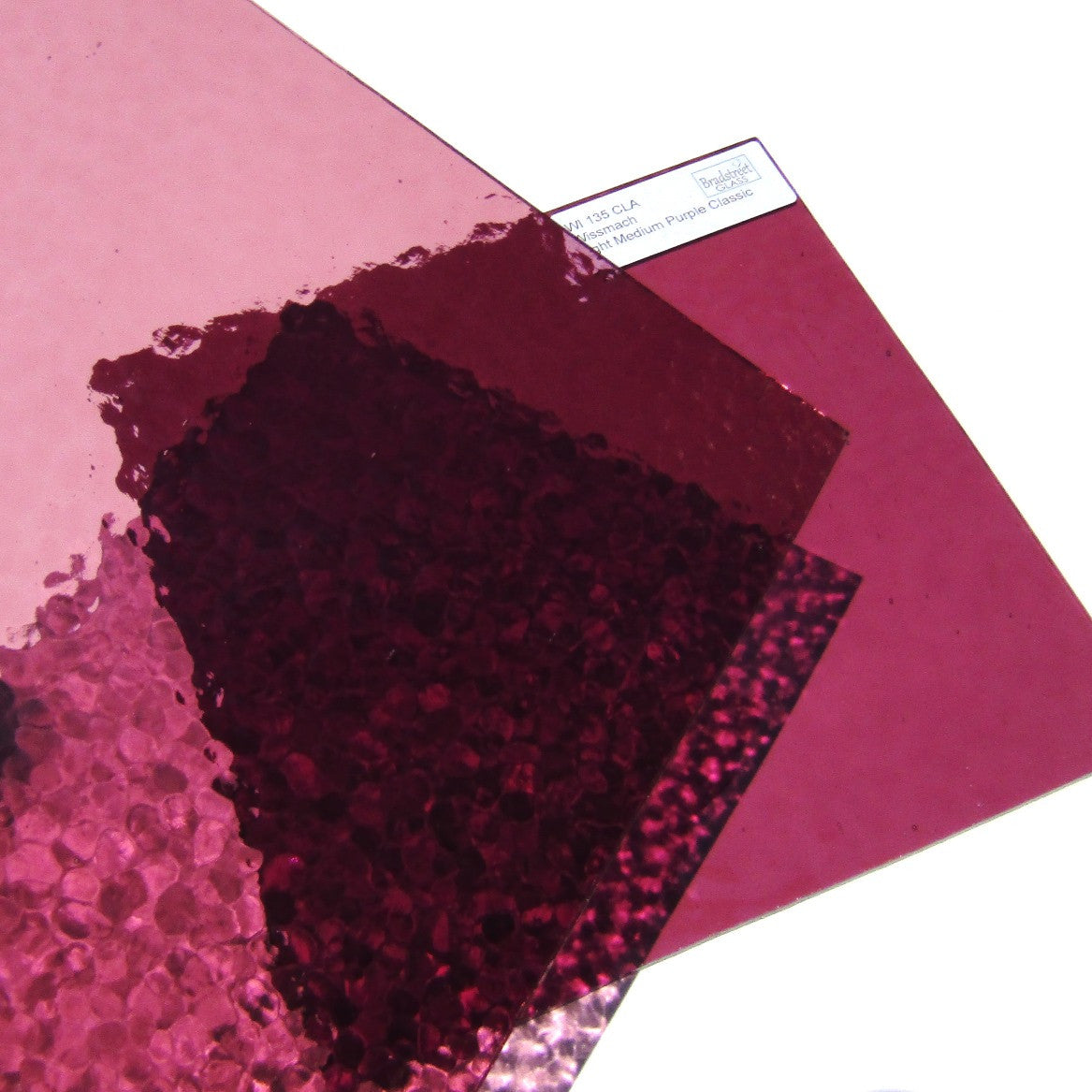 Wissmach 135 CLA Stained Glass Sheet Light Medium Purple Corella Classic Textured Cathedral Translucent 
