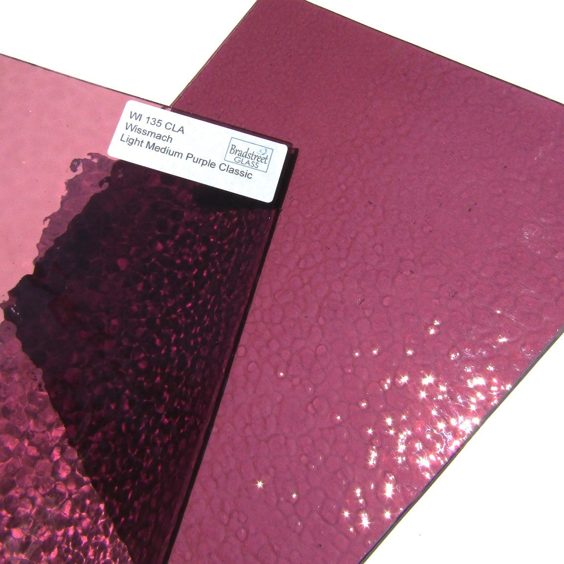 Wissmach 135 CLA Stained Glass Sheet Light Medium Purple Corella Classic Textured Cathedral Translucent 