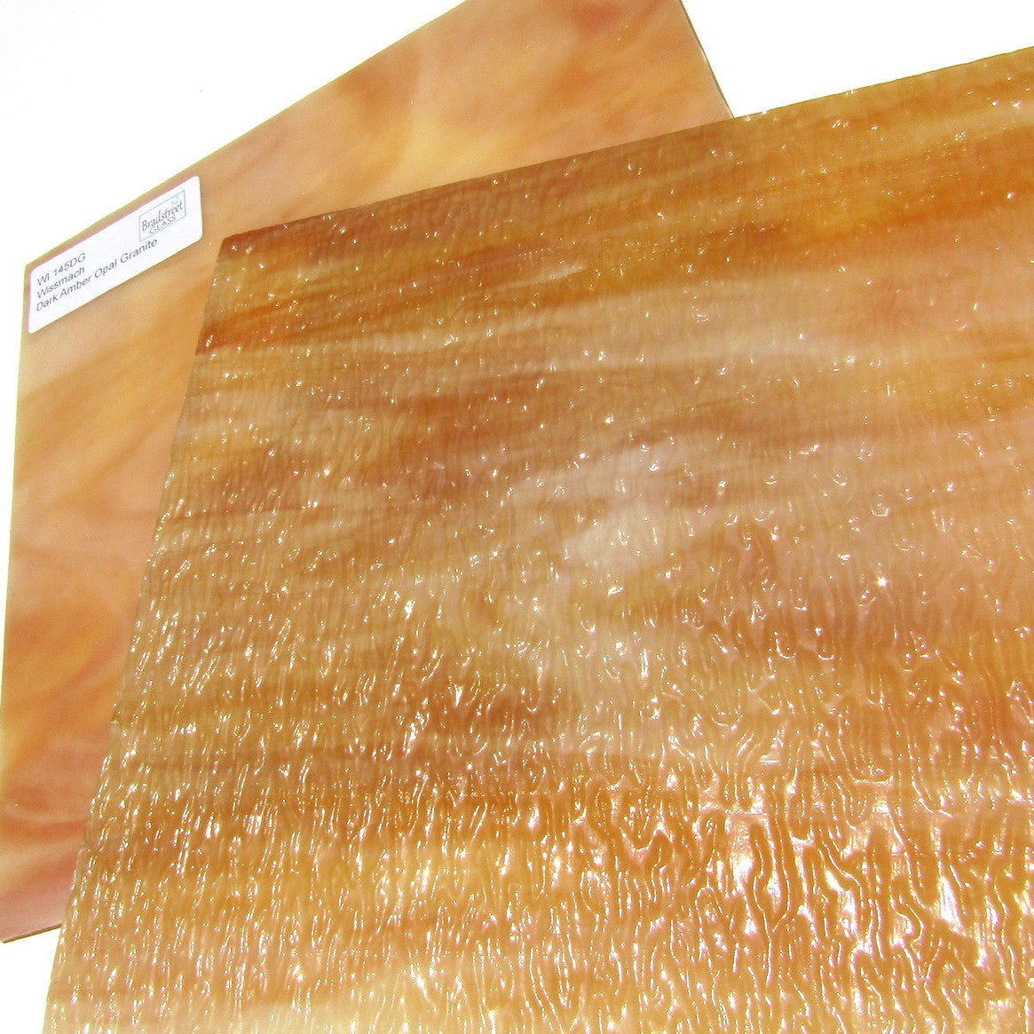 Wissmach 145DG Dark Amber Opal Granite Stained Glass Sheet Textured Dense Opaque