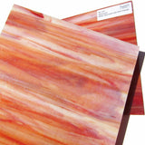 Wissmach WI 17D Stained Glass Sheet Dense Opaque Streaky White Opal Swirled with Red Orange