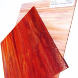 Wissmach WI 17D Stained Glass Sheet Dense Opaque Streaky White Opal Swirled with Red Orange