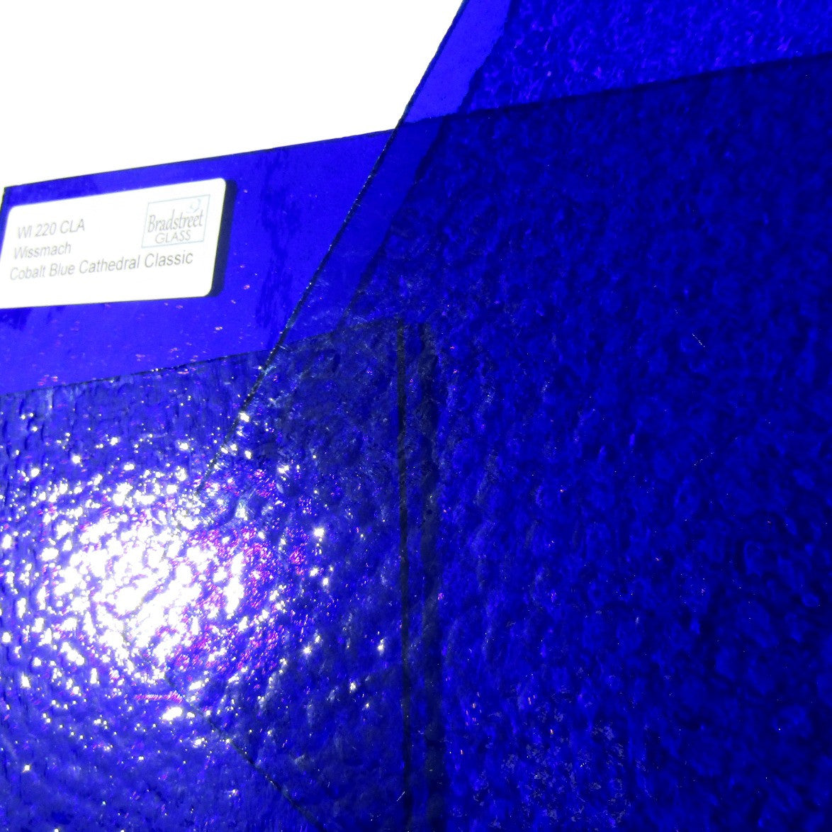 Wissmach Cobalt Blue Classic Cathedral Stained Glass Sheet WI 220 CLA