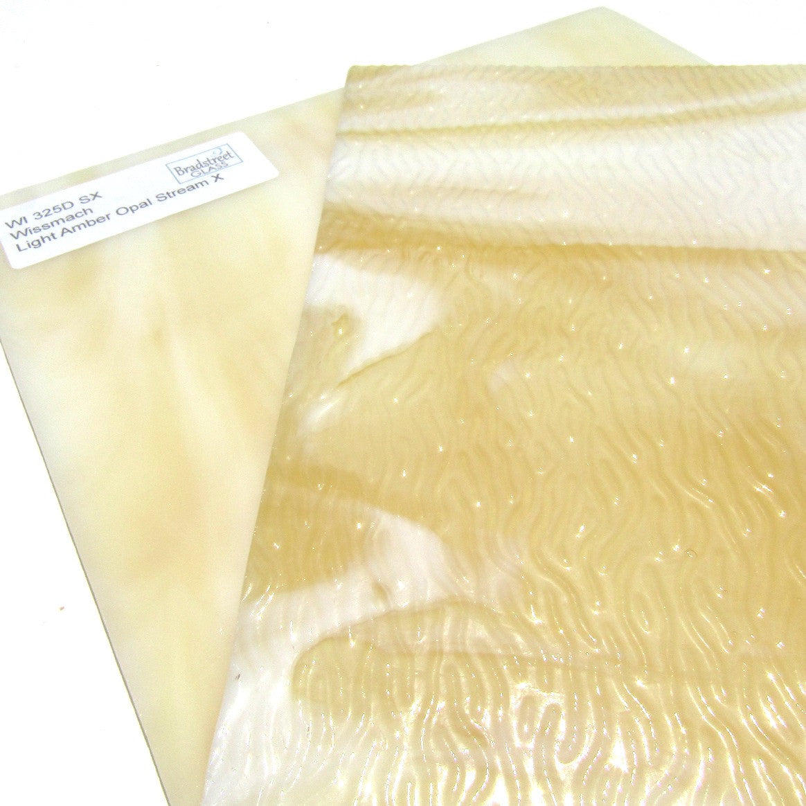 Wissmach Light Amber Opal Stream X Stained Glass Sheet WI 325D SX