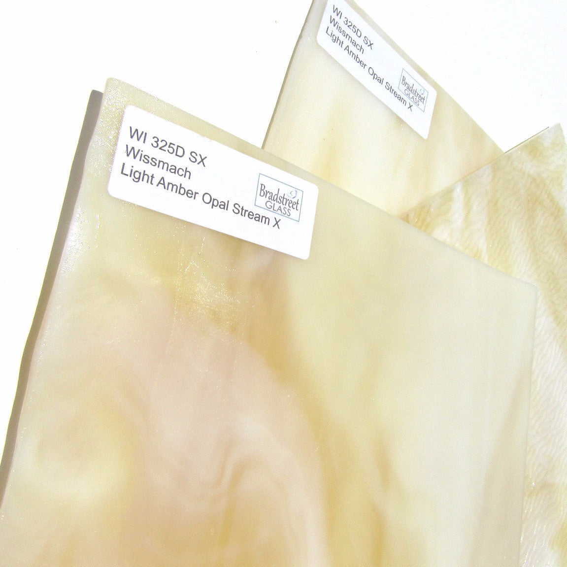 Wissmach Light Amber Opal Stream X Stained Glass Sheet WI 325D SX