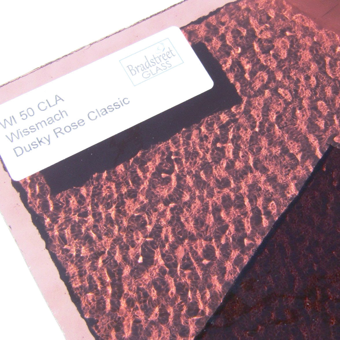 Wissmach Dusky Rose Classic Cathedral Translucent Pink / Mauve Stained Glass Sheet WI 50 CLA