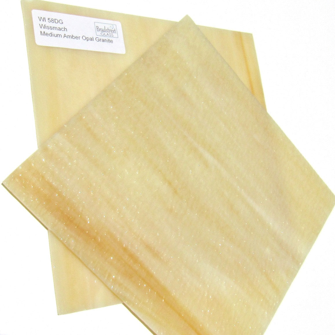 Medium Amber Opal Granite Stained Glass Sheet Textured Dense Opaque Wissmach WI 58DG 