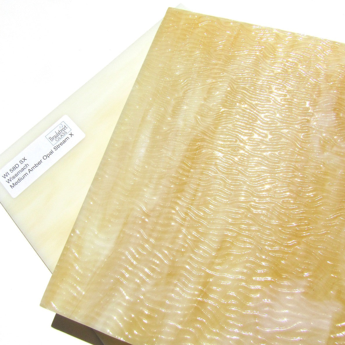 Wissmach Medium Amber Opal Stream X Stained Glass Sheet WI 58D SX