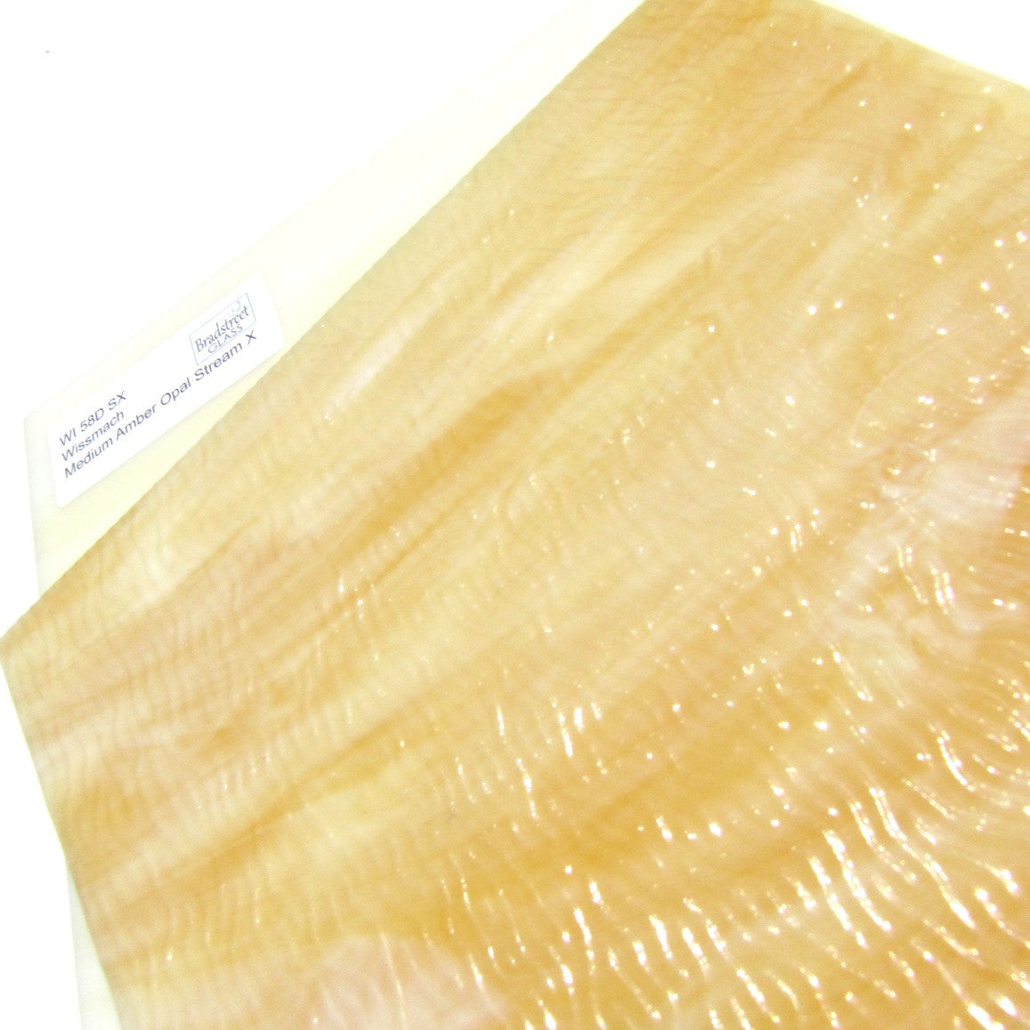 Wissmach Medium Amber Opal Stream X Stained Glass Sheet WI 58D SX
