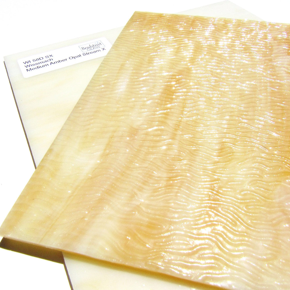 Wissmach Medium Amber Opal Stream X Stained Glass Sheet WI 58D SX