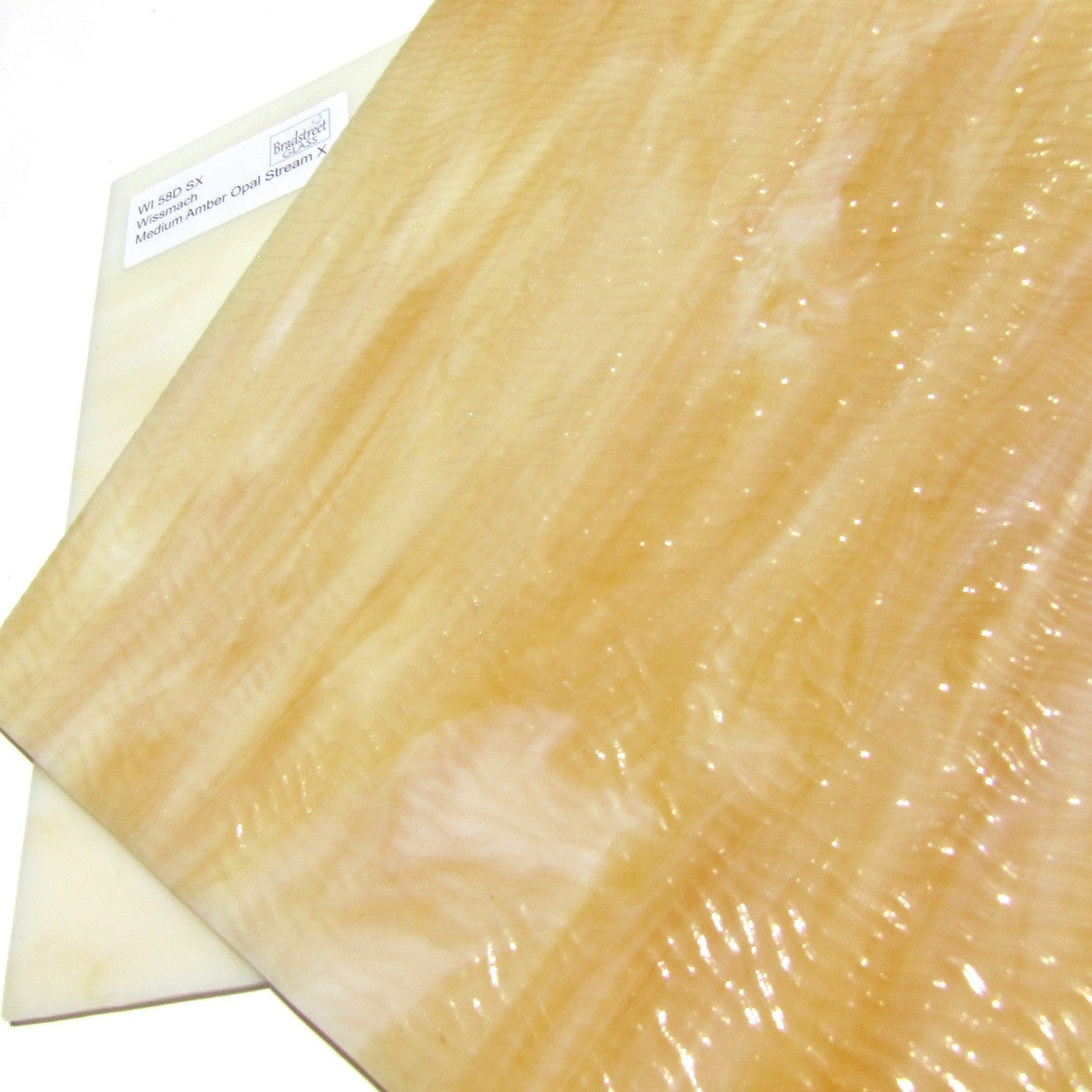 Wissmach Medium Amber Opal Stream X Stained Glass Sheet WI 58D SX