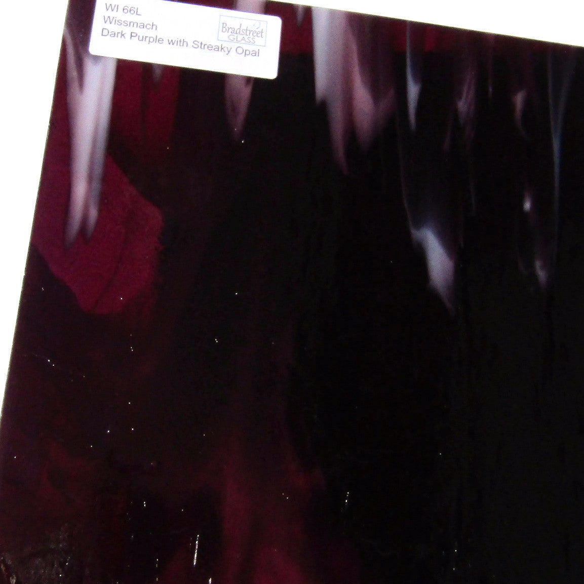 Wissmach Dark Purple with Streaky Opal Stained Glass Sheet WI 66L