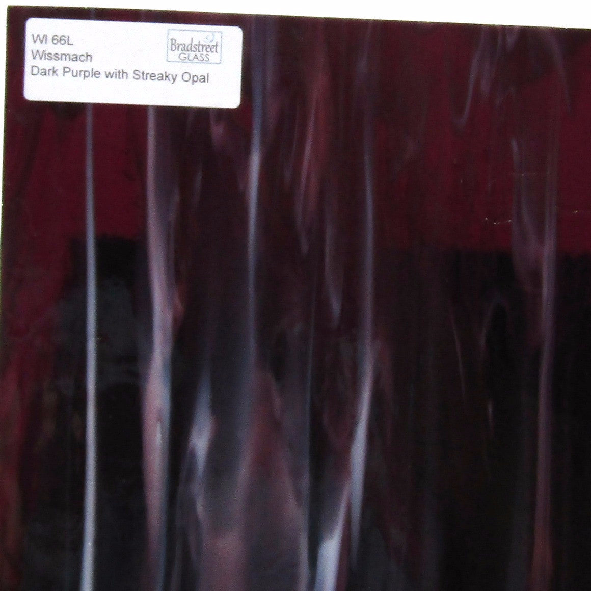 Wissmach Dark Purple with Streaky Opal Stained Glass Sheet WI 66L