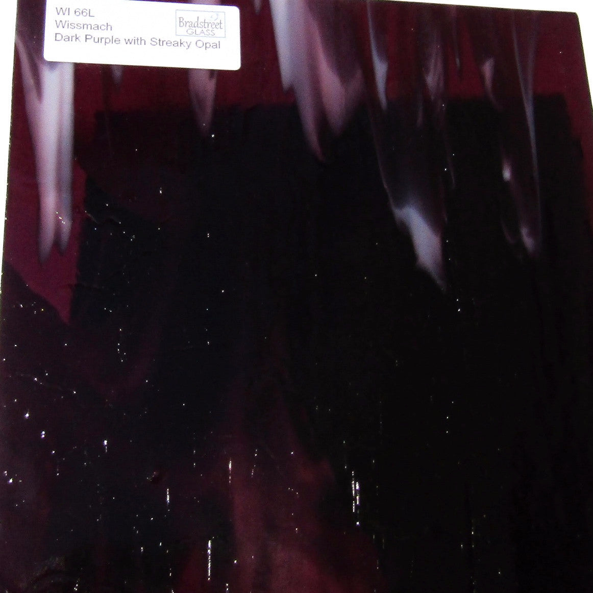 Wissmach Dark Purple with Streaky Opal Stained Glass Sheet WI 66L