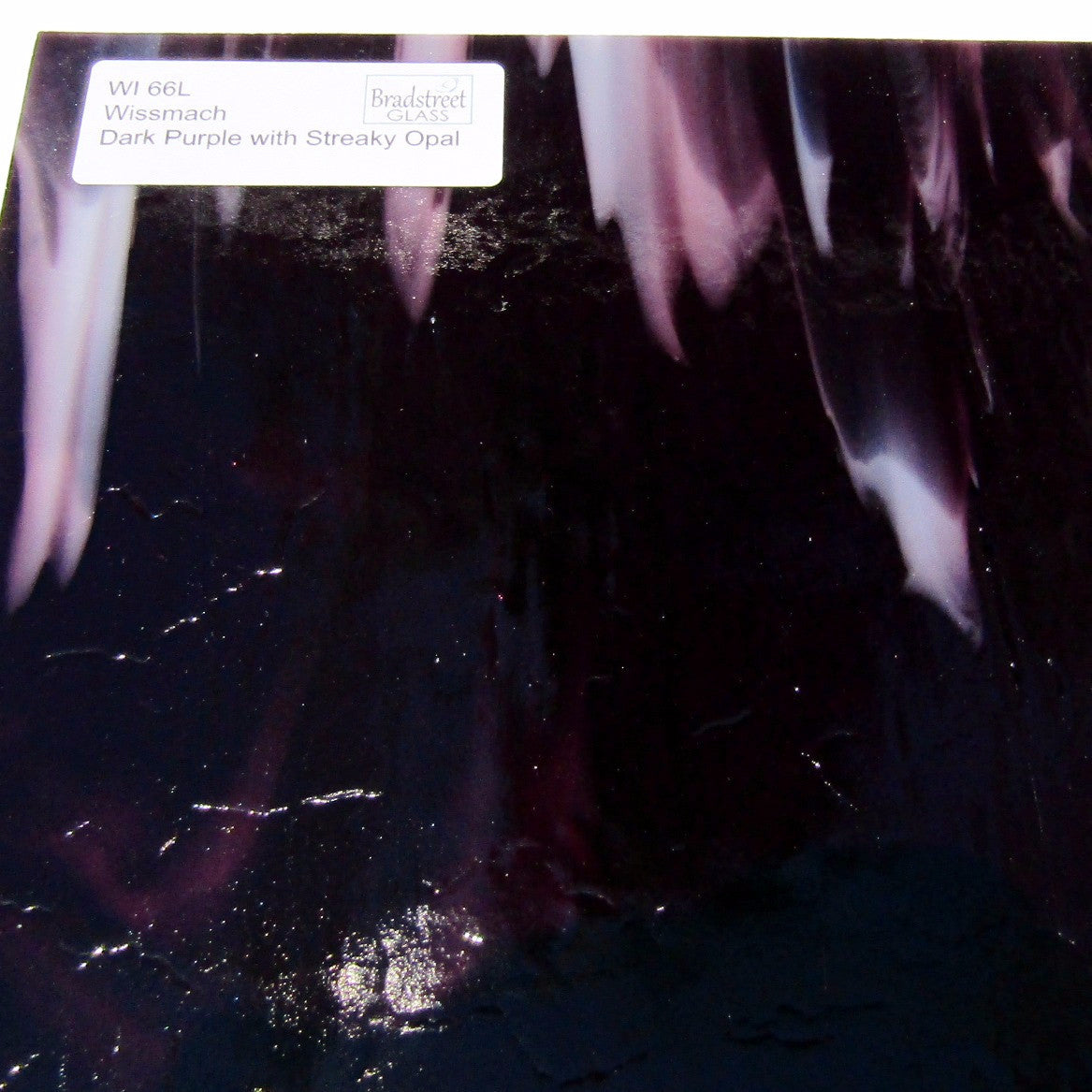 Wissmach WI 66L Stained Glass Sheet Dark Purple with Streaky Opal 