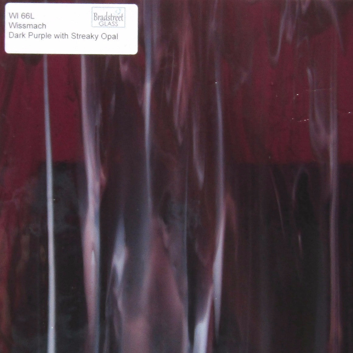 Wissmach Dark Purple with Streaky Opal Stained Glass Sheet WI 66L
