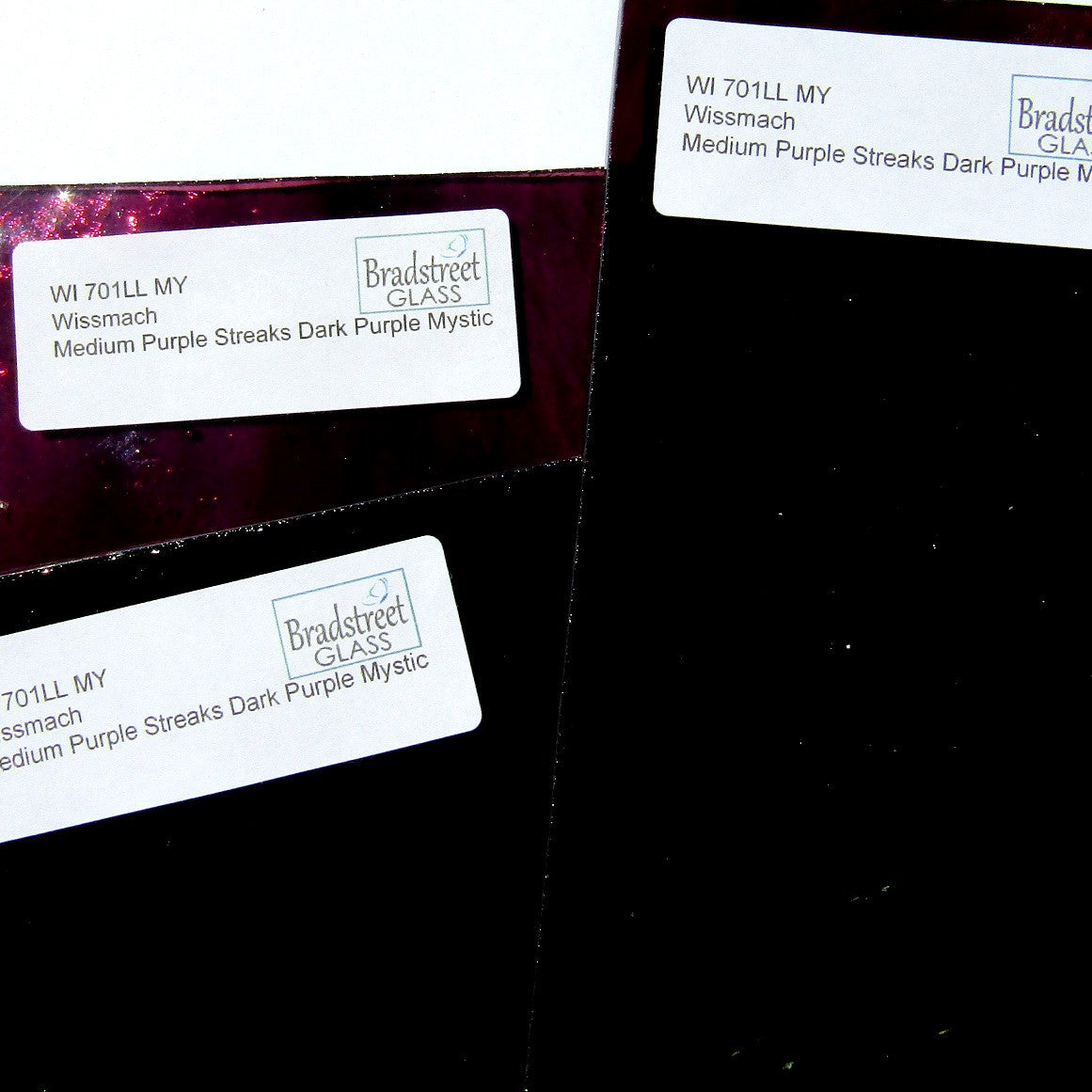 Wissmach Medium Purple Streaks Dark Purple Mystic Stained Glass Sheet WI 701LL MY