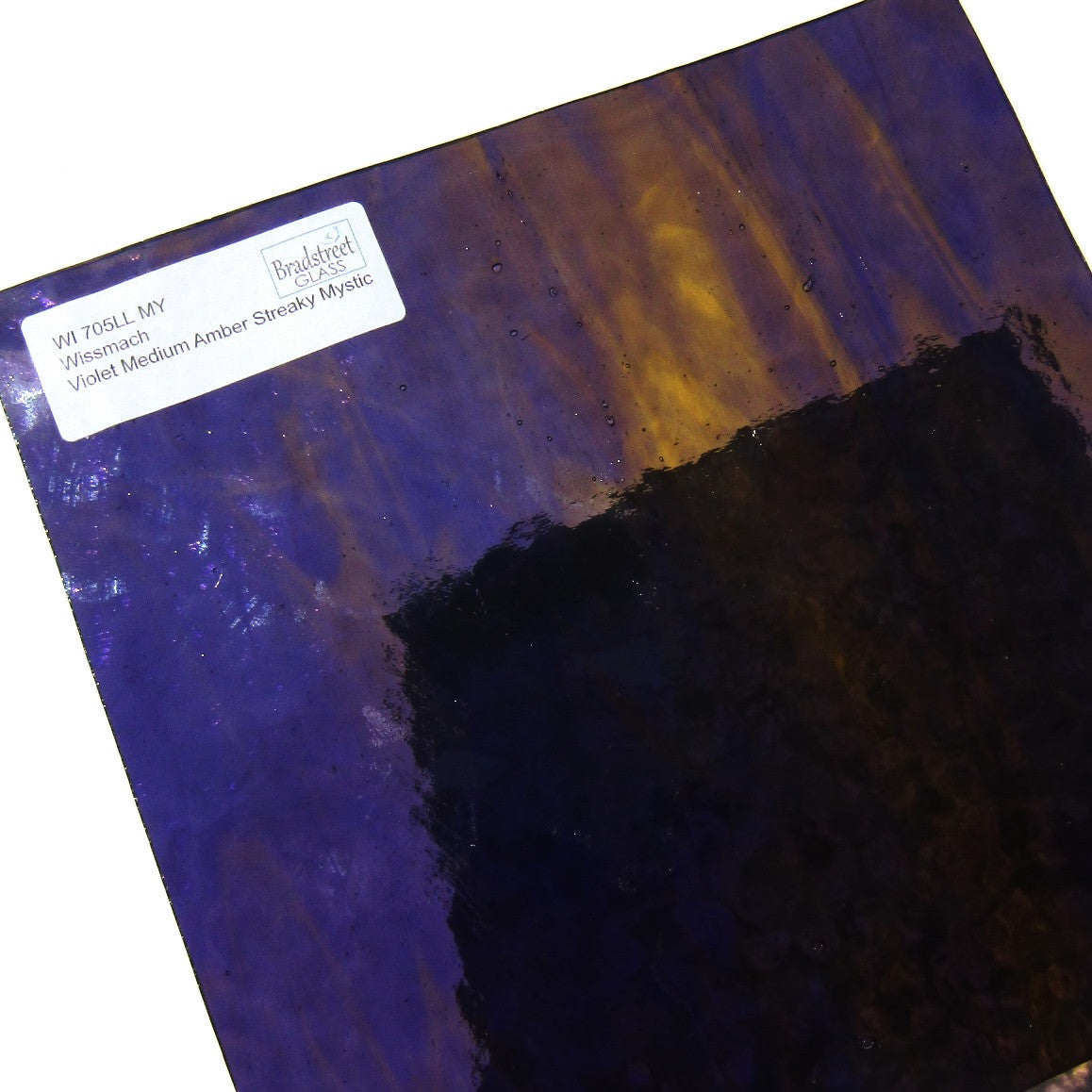 Violet Medium Amber Streaky Mystic Stained Glass Sheet WI 705LL MY Wissmach Stained Glass
