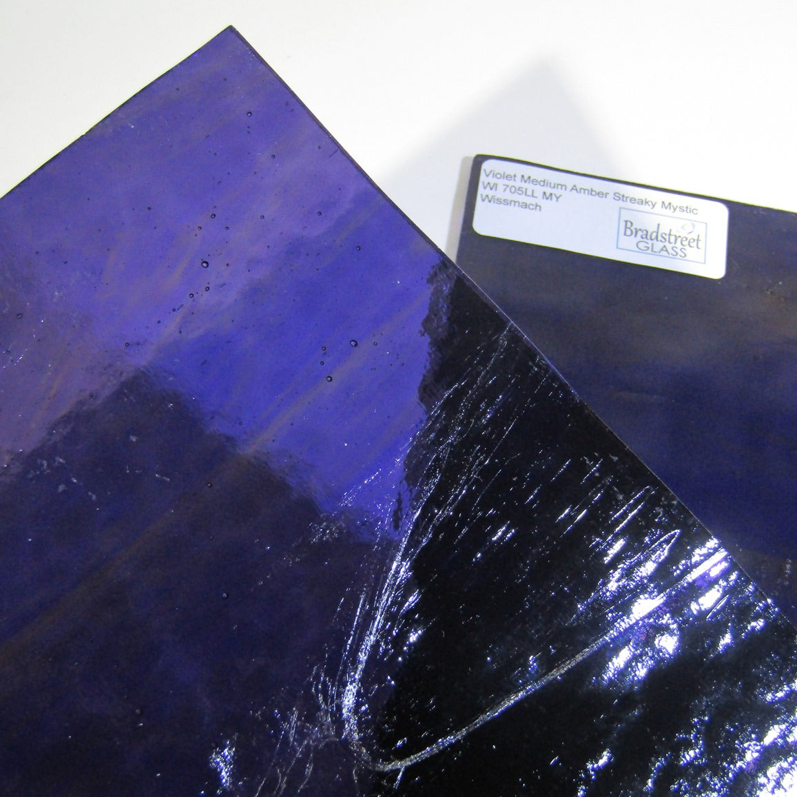 Violet Medium Amber Streaky Mystic Stained Glass Sheet Wissmach 705LLMY