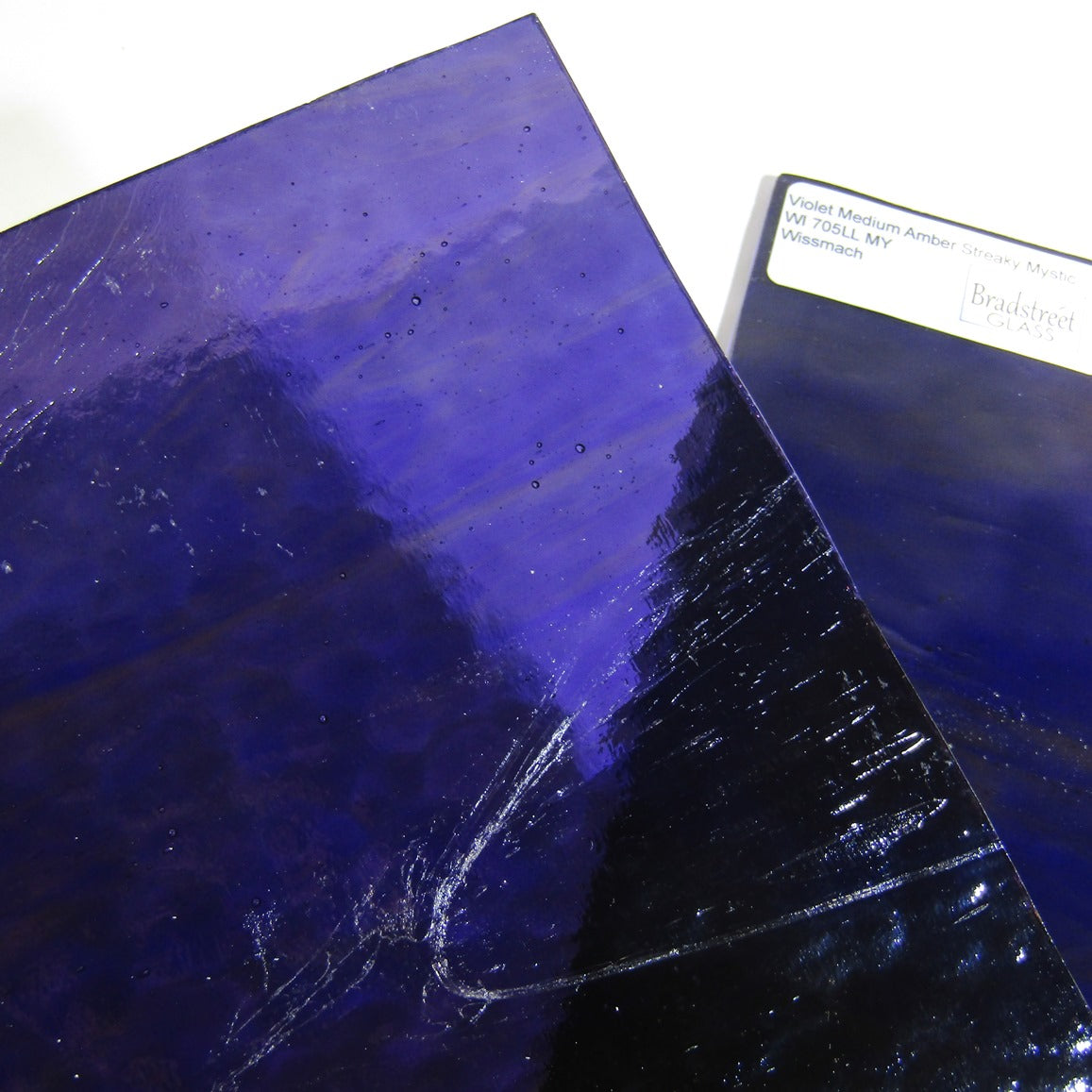 Violet Medium Amber Streaky Mystic Stained Glass Sheet Wissmach 705LLMY