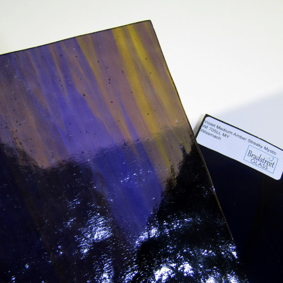 Violet Medium Amber Streaky Mystic Stained Glass Sheet Wissmach 705LLMY