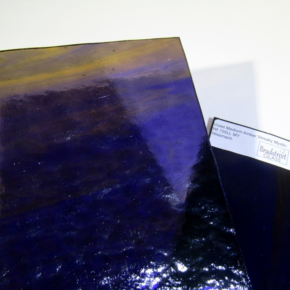 Violet Medium Amber Streaky Mystic Stained Glass Sheet Wissmach 705LLMY