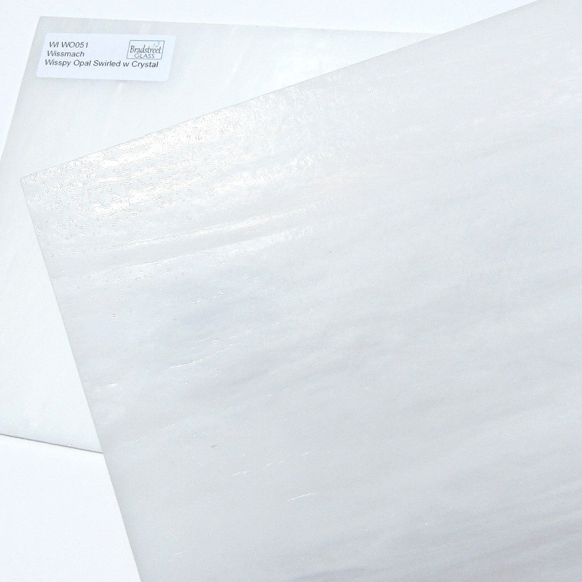 Wissmach Wispy Opal Swirled with Crystal Stained Glass Sheet WI WO051 