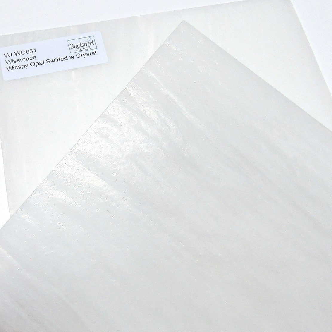 Wissmach Wispy Opal Swirled with Crystal Stained Glass Sheet WI WO051 