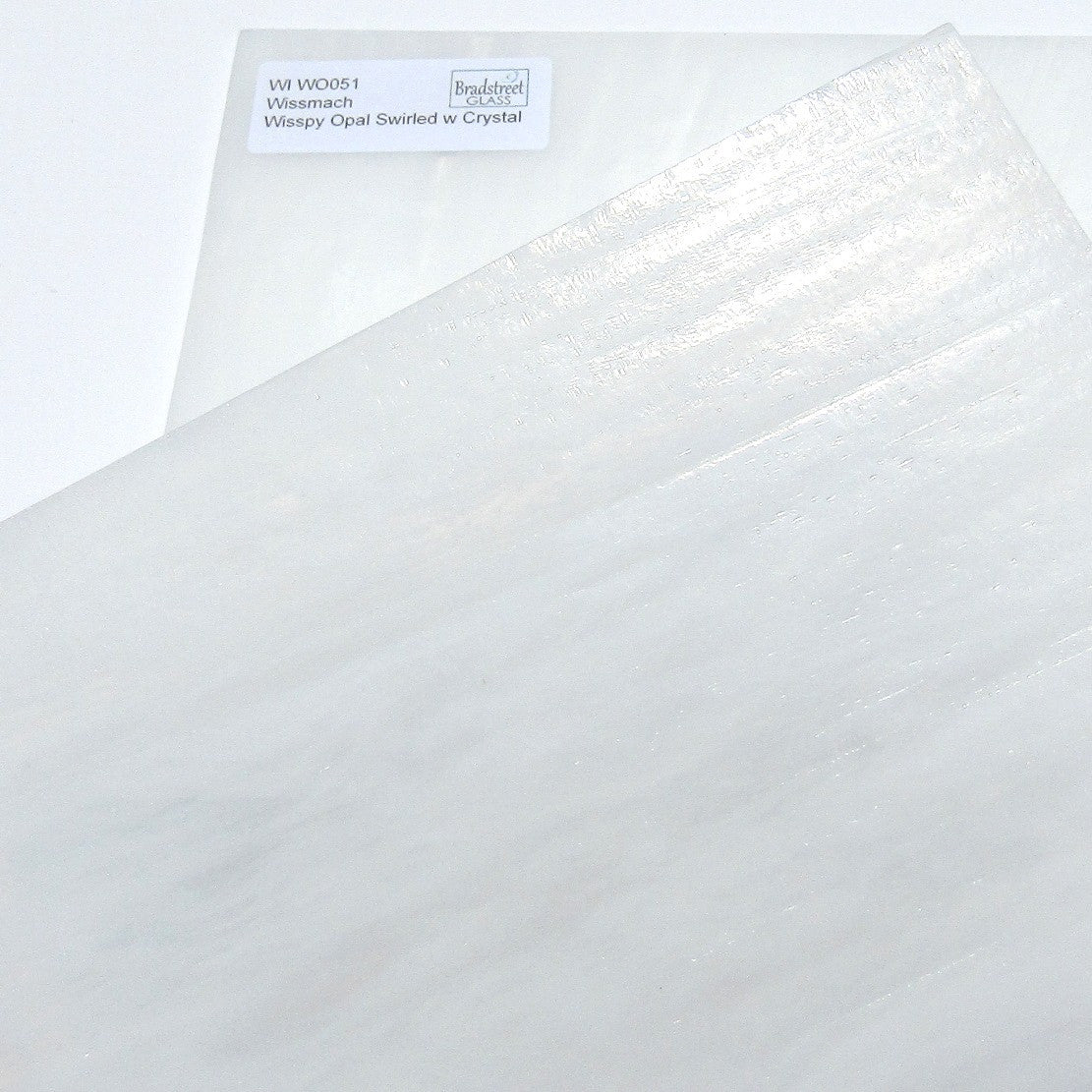 Wissmach Wispy Opal Swirled with Crystal Stained Glass Sheet WI WO051 