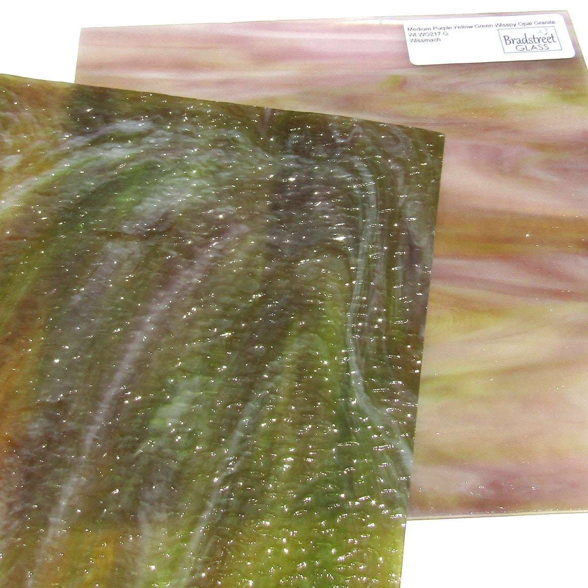 Medium Purple Yellow Green Wisspy Opal Granite Wissmach WO217 G Stained Glass Sheet