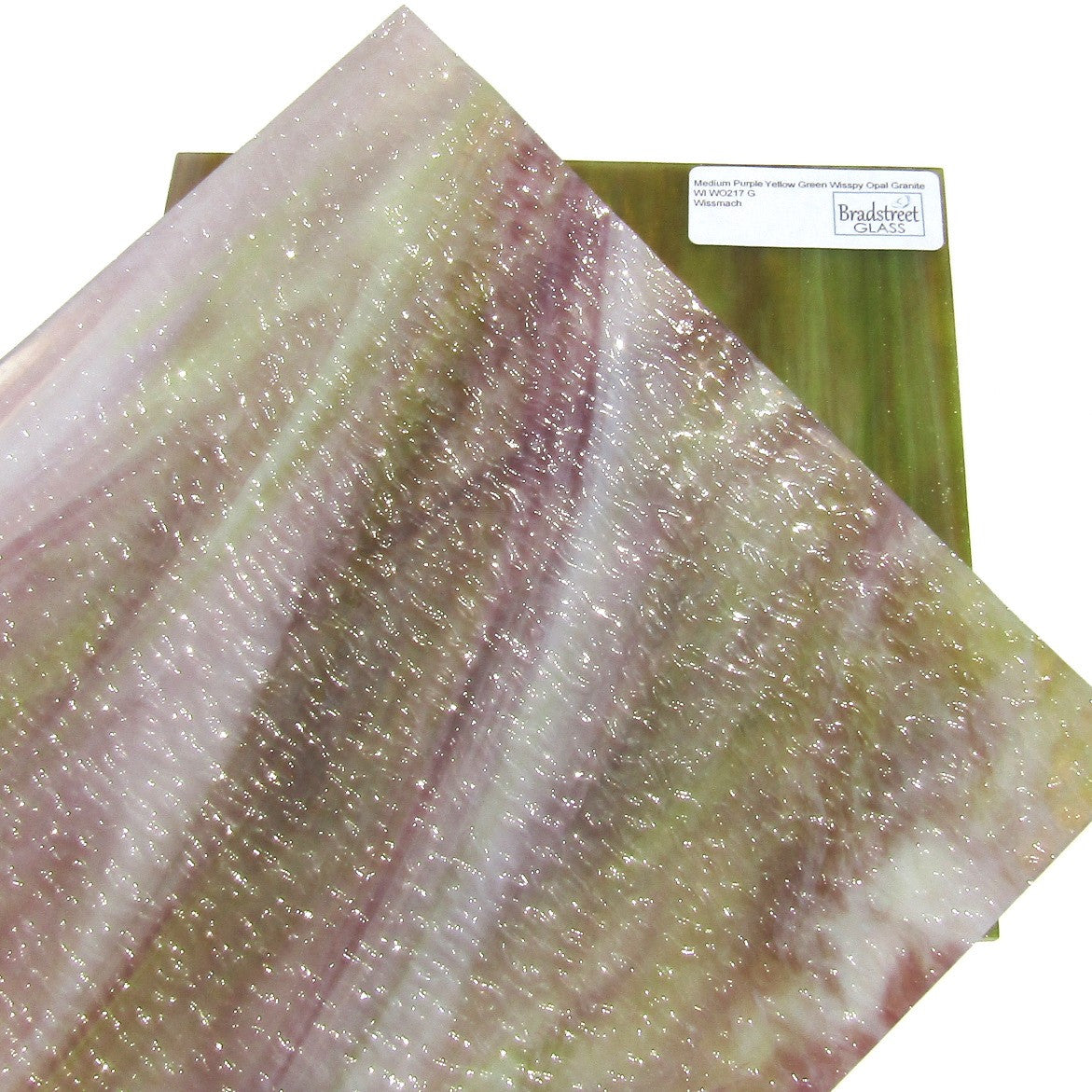 Medium Purple Yellow Green Wisspy Opal Granite Wissmach WO217 G Stained Glass Sheet