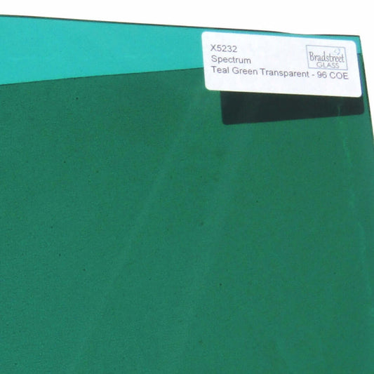 Spectrum System 96 Teal Green Transparent Fusible Stained Glass Sheet 96 COE Translucent SF5232