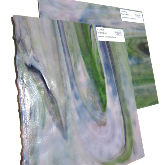 Youghiogheny Y3344RG Stained Glass Sheet, Lavender Green Dark Purple Mottled Opaque Reproduction Glass