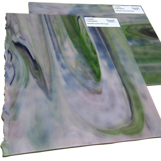 Youghiogheny Y3344RG Stained Glass Sheet, Lavender Green Dark Purple Mottled Opaque Reproduction Glass