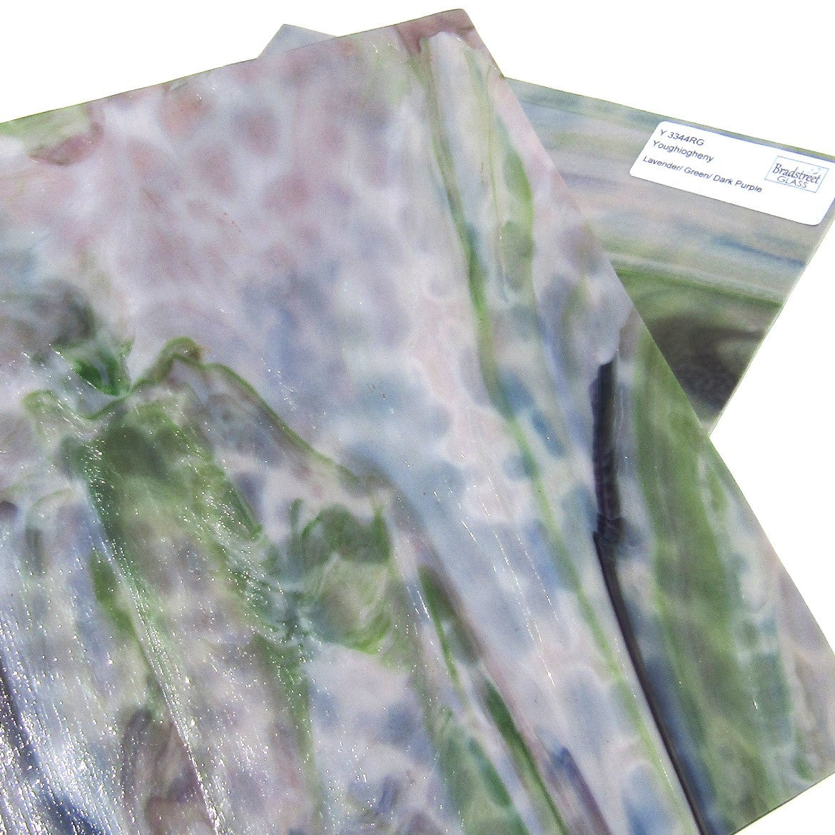 Youghiogheny Y3344RG Stained Glass Sheet, Lavender Green Dark Purple Mottled Opaque Reproduction Glass