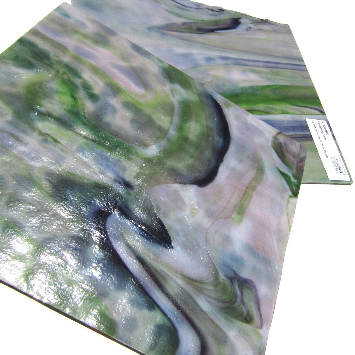 Youghiogheny Y3344RG Stained Glass Sheet, Lavender Green Dark Purple Mottled Opaque Reproduction Glass