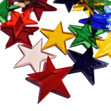 Precut Stained Glass 1.5" Stars, Assorted Colors, Package of 10 or 20
