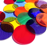 Precut Stained Glass Circles, 2" Diameter Glass Circles in Assorted Colors, Glass Art Supplies