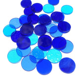 Blue Precut Stained Glass Circles, 1" Blue Glass Circles for Mosaics, Jewelry, Stained Glass Art