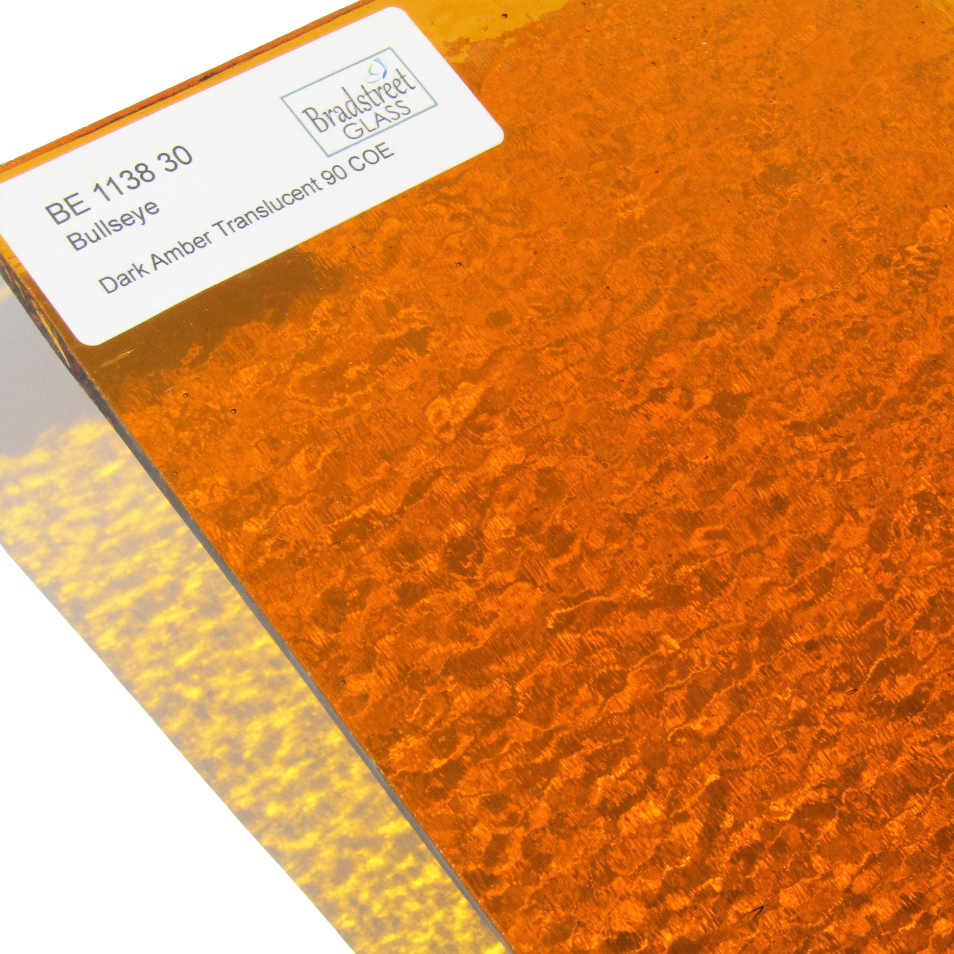 Bradstreet Glass Dark Amber Stained Glass Sheet Fusible 90 COE Bullseye 1138 30F