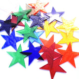 Precut Stained Glass 2.5" Stars, Assorted Colors, Package of 5, 10, or 20