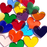 Precut Stained Glass Hearts, Assorted Colors, 1 inch Glass Hearts for Mosaics, Jewelry, Stained Glass