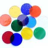 Precut Stained Glass Circles with Holes Drilled for Hanging, 2" Glass Circles for Windchimes, Ornaments, Glass Art, Assorted Colors, All Translucent and Wispy Stained Glass