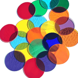 Precut Stained Glass Circles, 2" Diameter Glass Circles in Assorted Colors, Glass Art Supplies