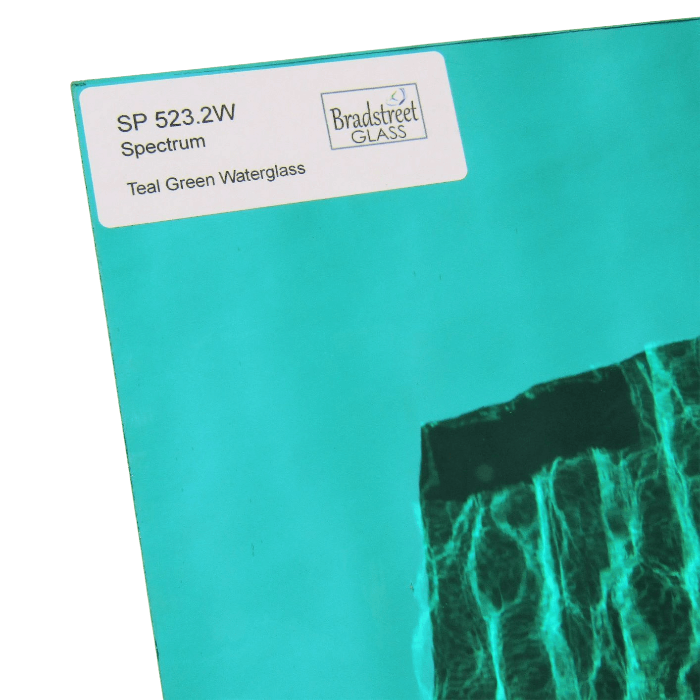 Bradstreet Glass Teal Green Waterglass System 96 COE Stained Glass Sheet Oceanside Fusible SF523.2W