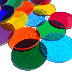 Precut Stained Glass Circles, 2" Diameter Glass Circles in Assorted Colors, Glass Art Supplies